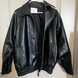 Aritzia Leather Bomber Jacket